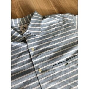 Lacoste Men's Long Sleeve Classic Fit Striped Oxford Shirt Size 46